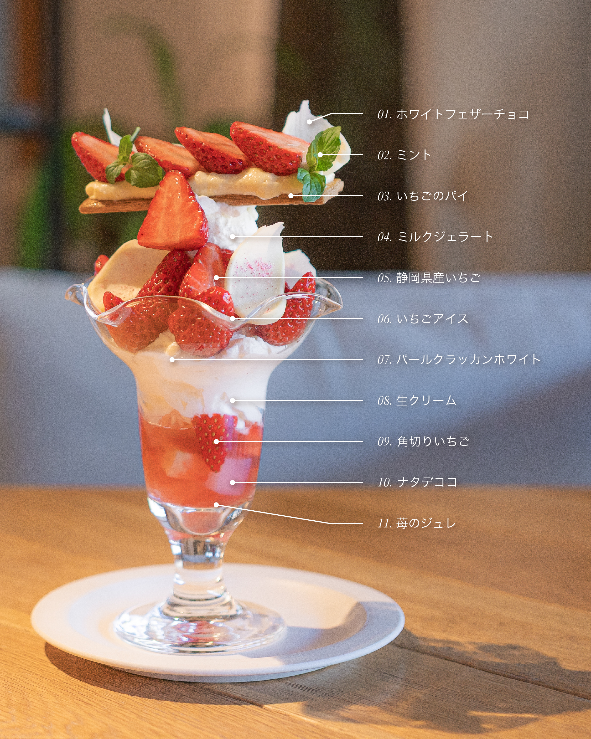 トップに丸ごと“いちごパイ”　静岡県産いちごを重ねた季節限定パフェを発売〖駿府の工房 匠宿〗