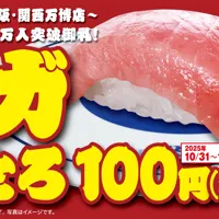 【くら寿司】食べ応え抜群「メガ中とろ」100円（税込110円）で販売―10月31日（金）から期間・数量限定で開催―万博レガシーとして、大阪・関西万博店の利活用＆「世界の料理」販売も決定！
